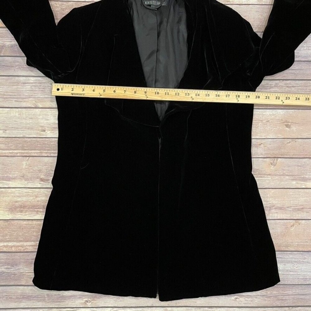 Lafayette 148 Velvet Blazer Jacket Open Front Cascade - Picture 4 of 10